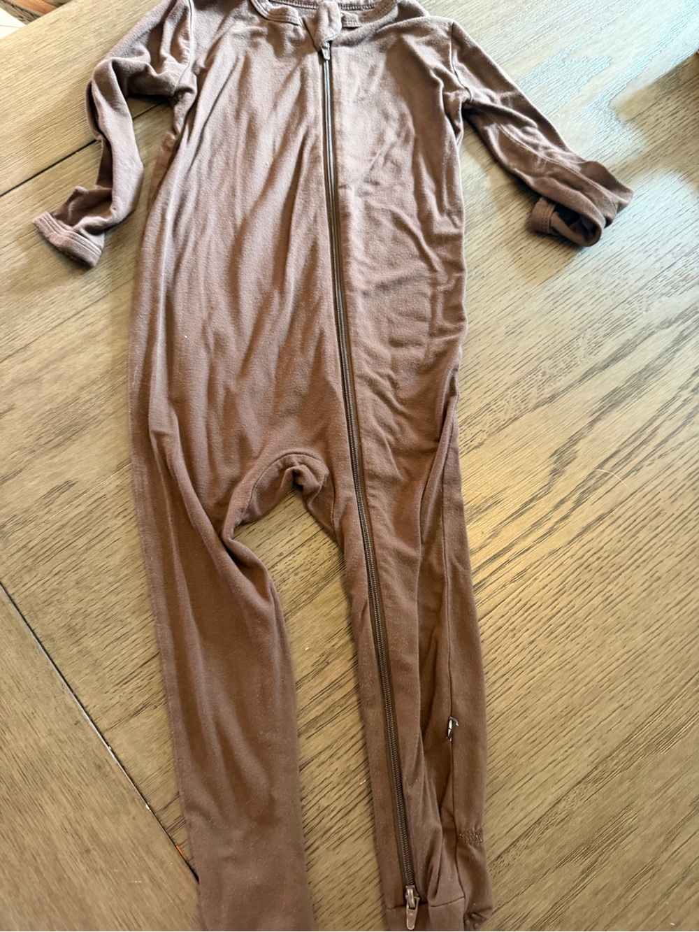 Kyte BABY Chocolate Brown Long-Sleeve Zip Footie 18-24 months